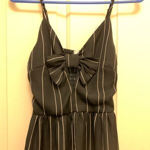 Black and white striped romper